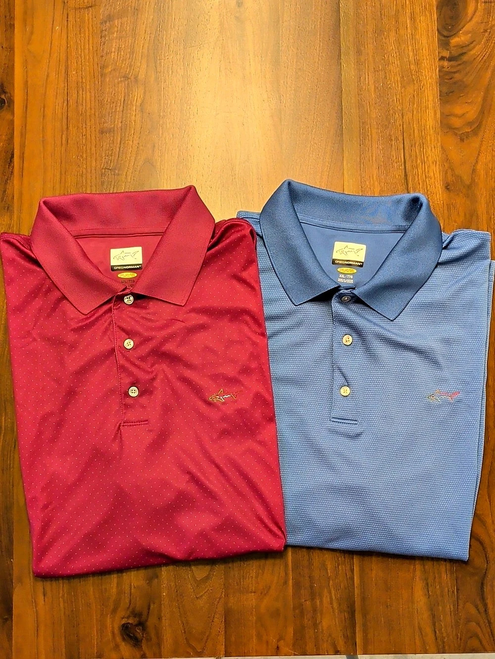 Greg Norman PlayDry Micro Dot Performance Golf Polo XXL Red & Blue